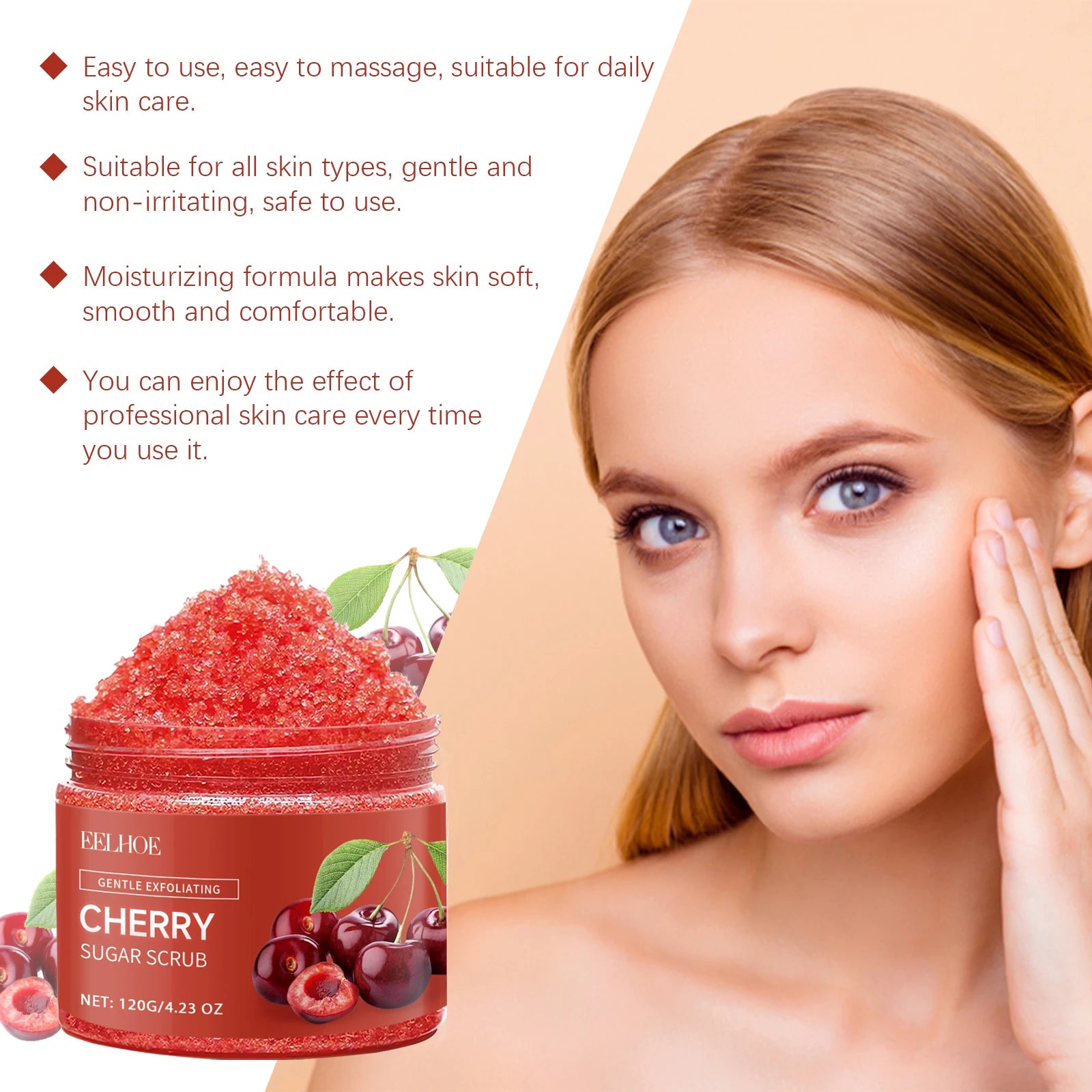 EELHOE Cherry Body Scrub Cream – Exfoliating & Moisturizing