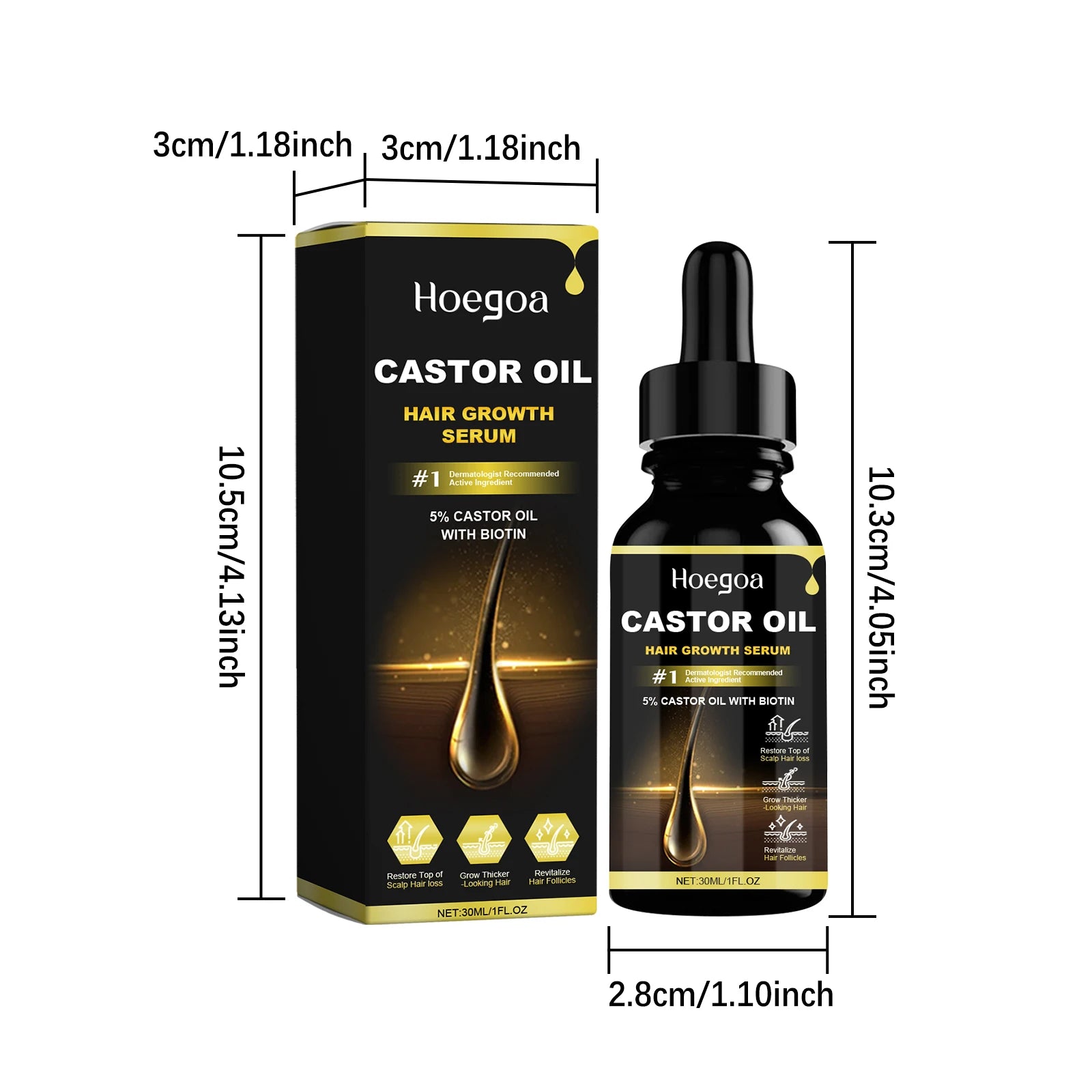 Hoegoa Castor Oil Hair Growth & Thickening Oil – 30ml