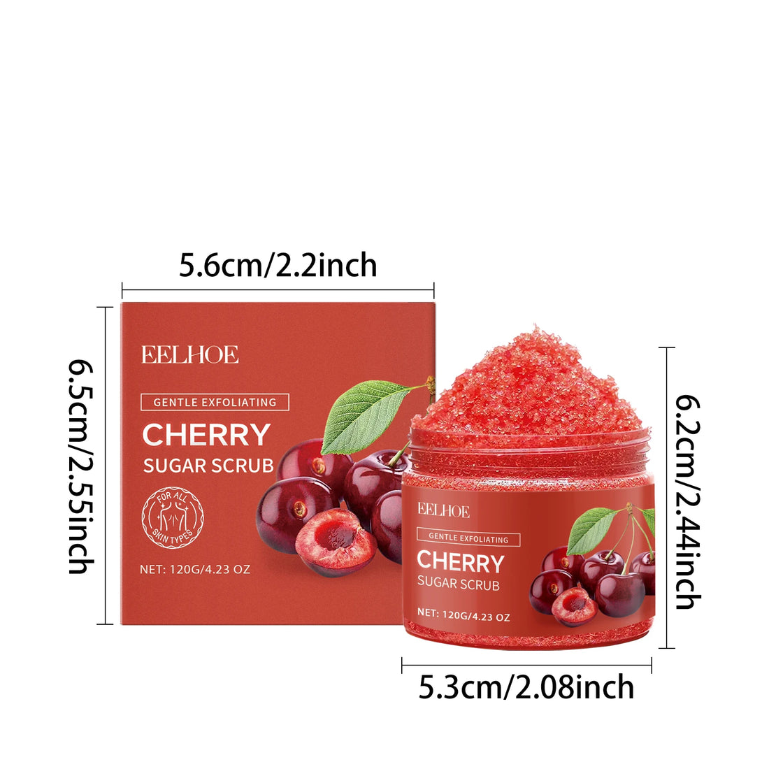 EELHOE Cherry Body Scrub Cream – Exfoliating & Moisturizing