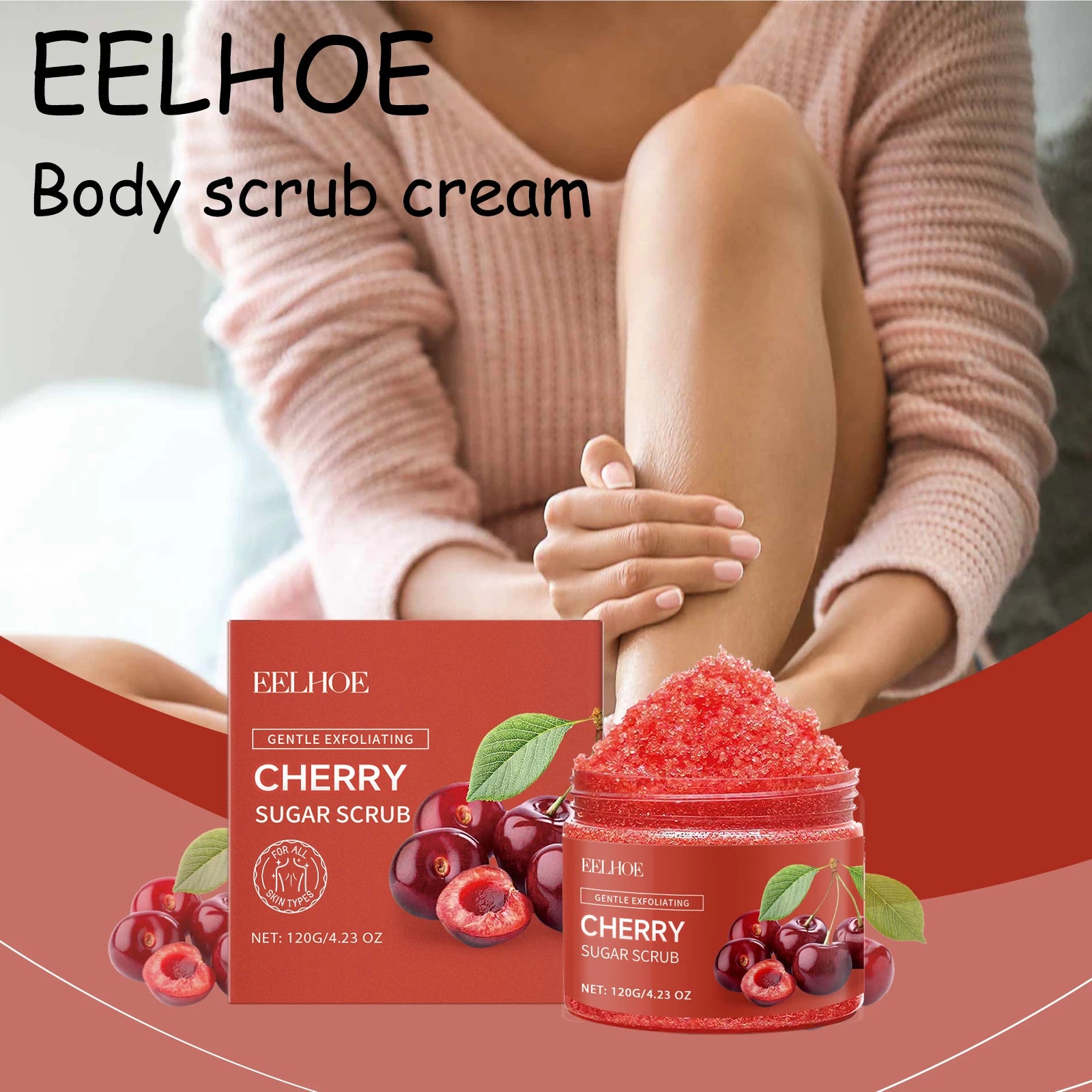 EELHOE Cherry Body Scrub Cream – Exfoliating & Moisturizing