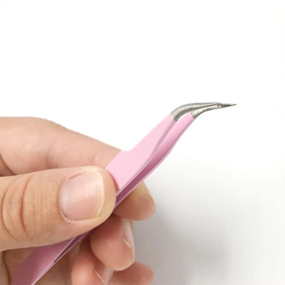 Stainless Steel Eyelash Extension Tweezers – Curved & Straight