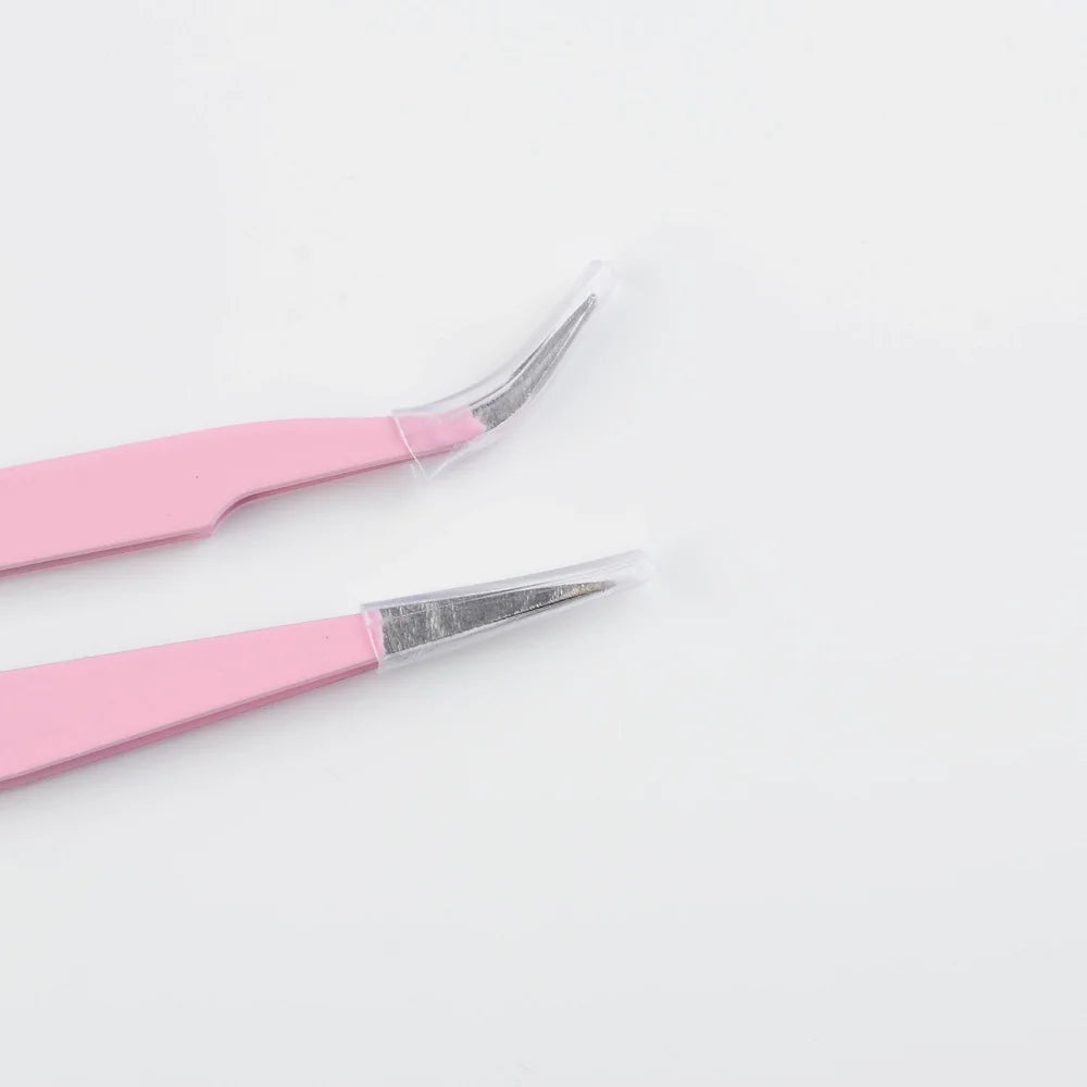 Stainless Steel Eyelash Extension Tweezers – Curved & Straight