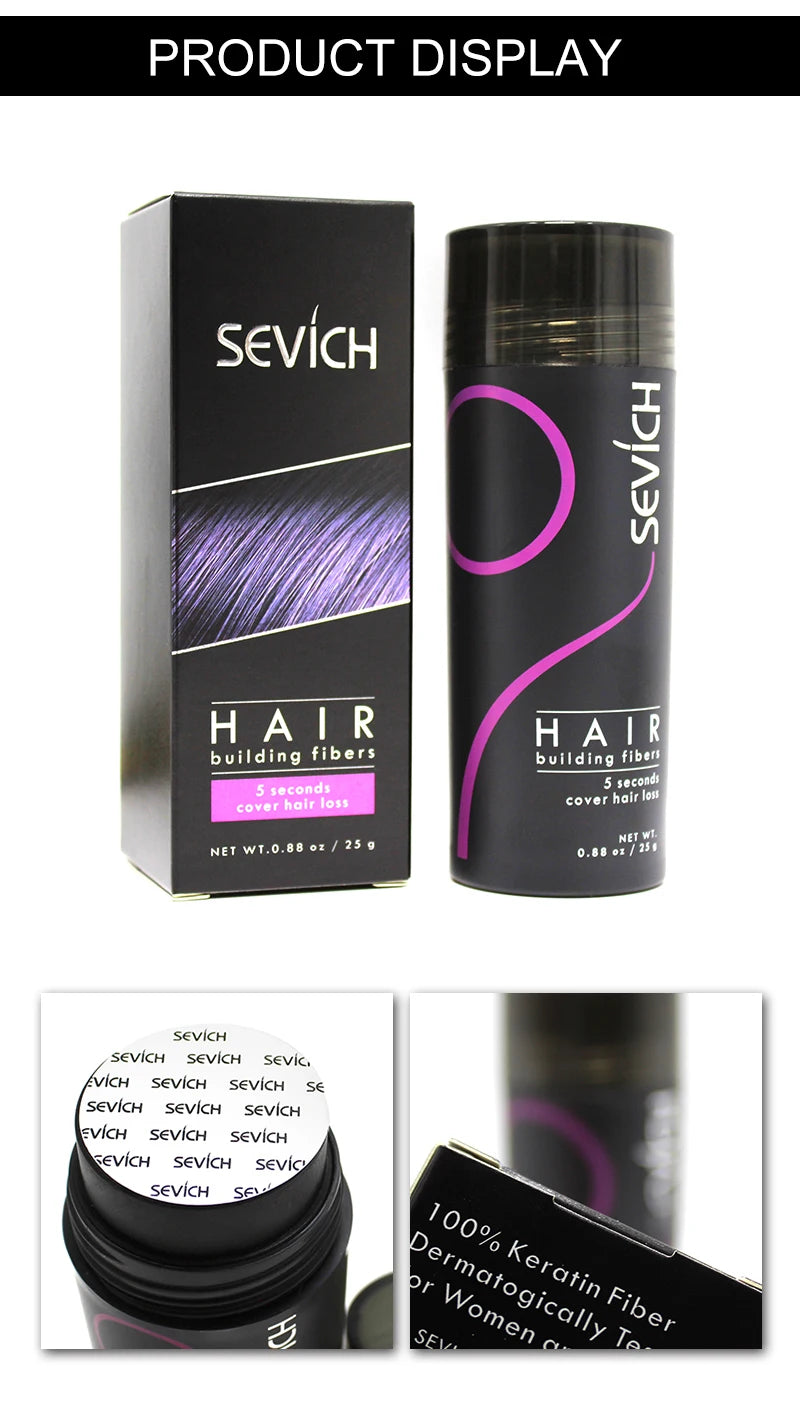 Sevich Hair Building Fibers – 25g Keratin Hair Thicker