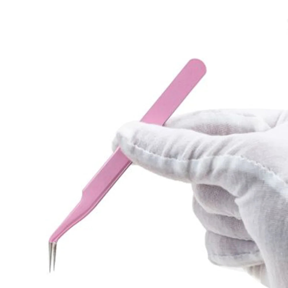 Stainless Steel Eyelash Extension Tweezers – Curved & Straight