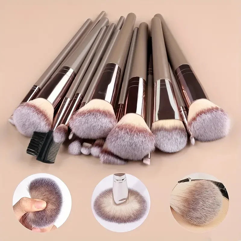 3-20PCS Makeup Brush Set with Storage Box