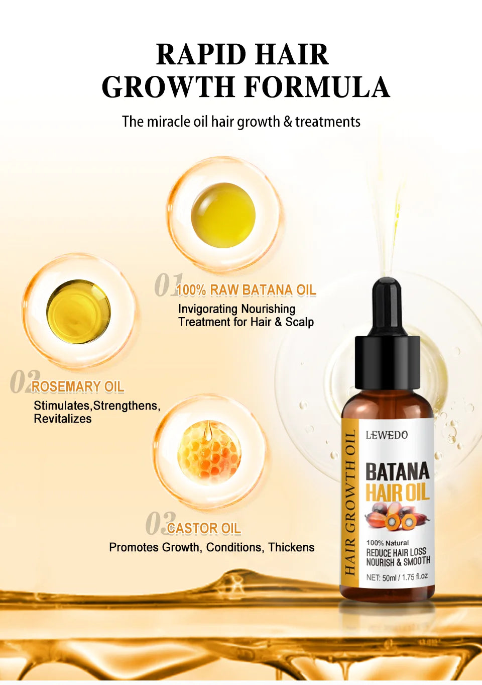 Lewedo Naturals Batana Oil – Fast Hair Growth & Nourishing