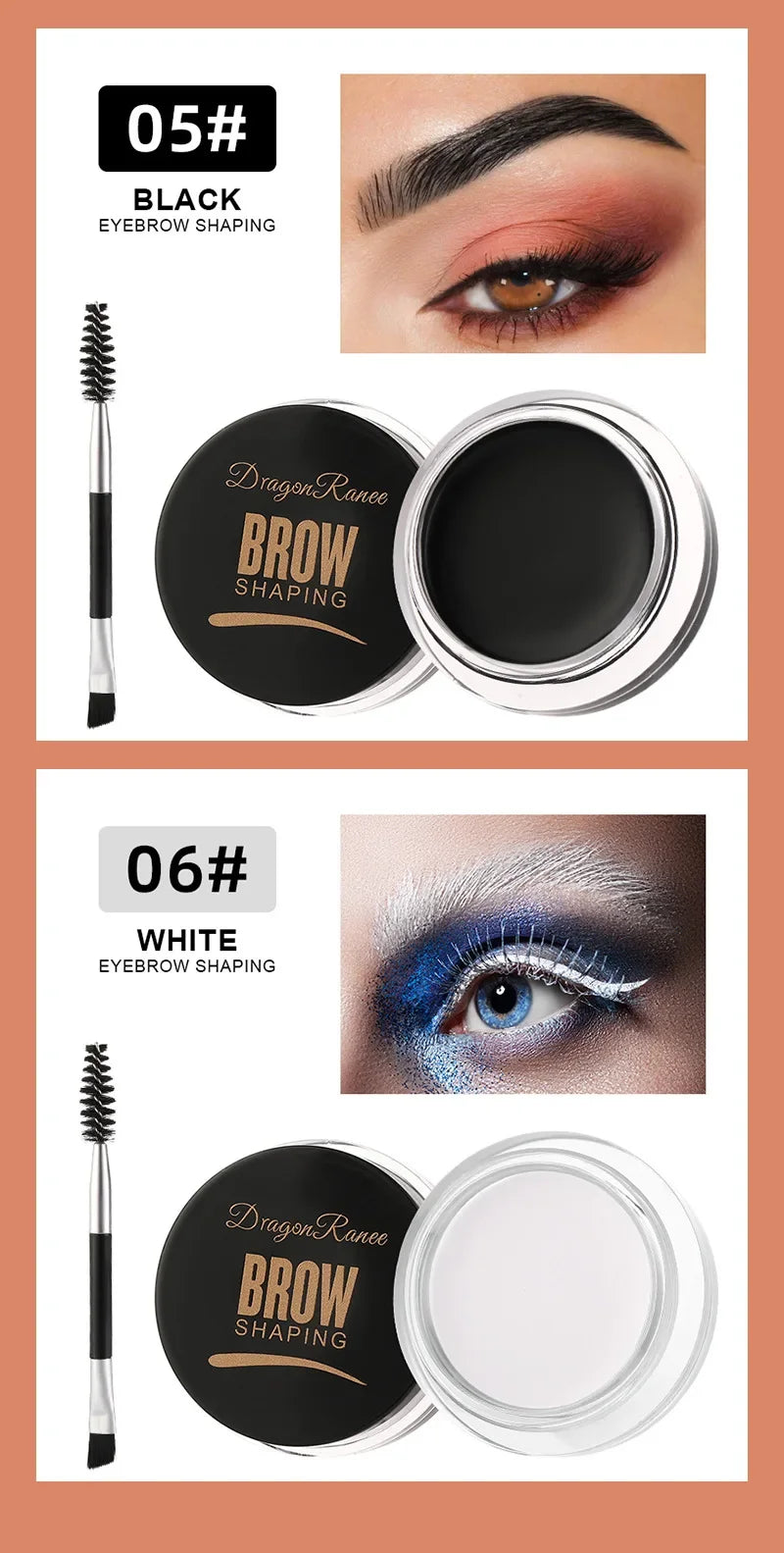 3D Matte Eyebrow Cream – Brown & Black