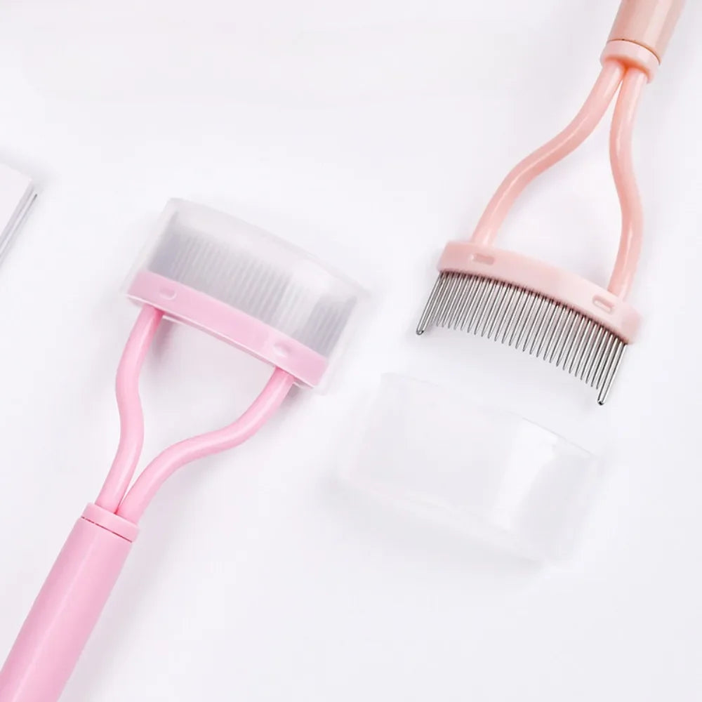 2-in-1 Folding Eyelash Curler & Brush Comb