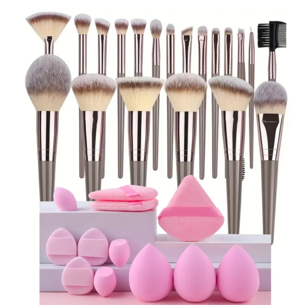 3-20PCS Makeup Brush Set with Storage Box