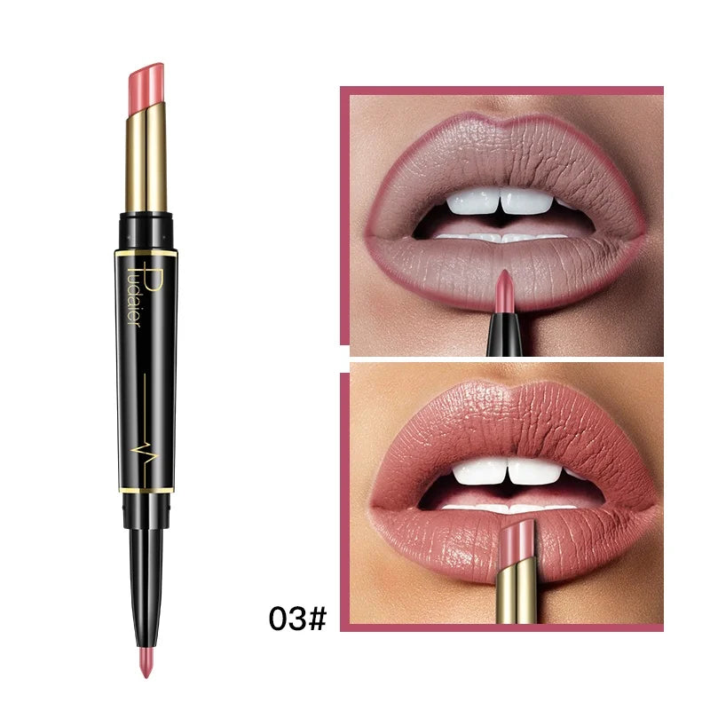Double-Ended Matte Lip Liner & Lipstick – Nude