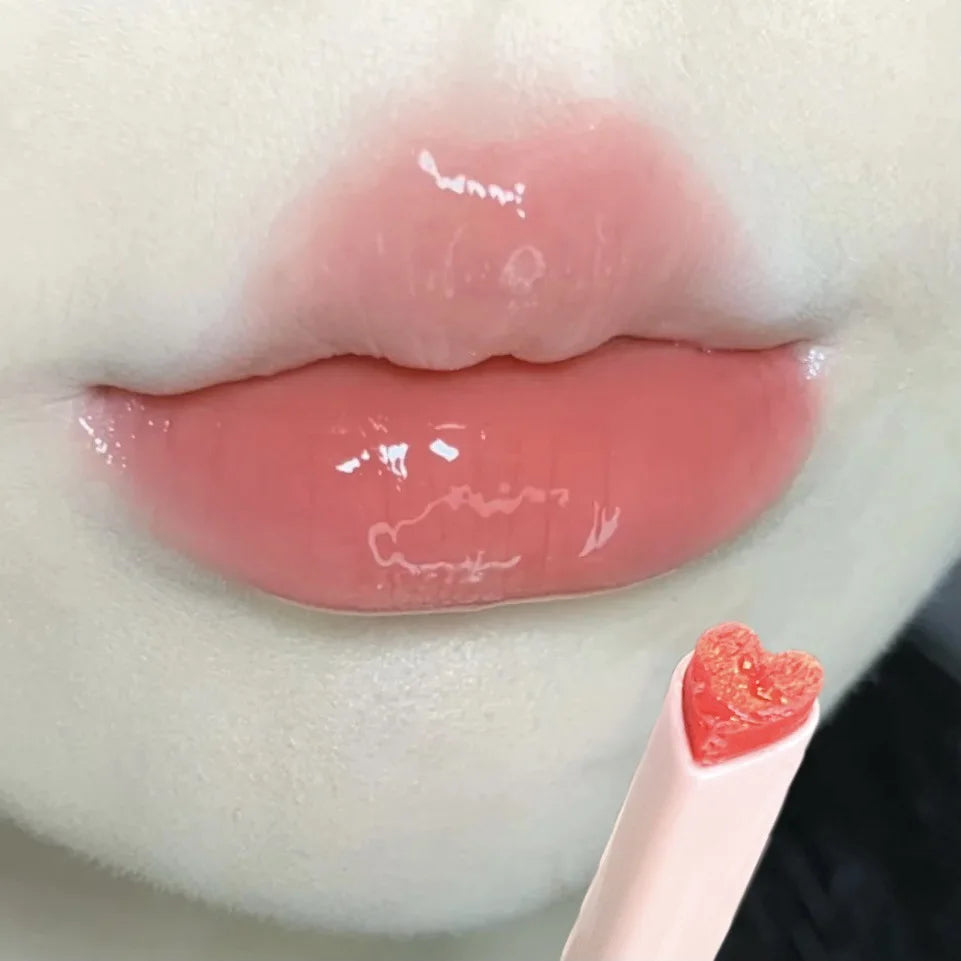Water-Light Mirror Glitter Lip Glaze – Heart Shape