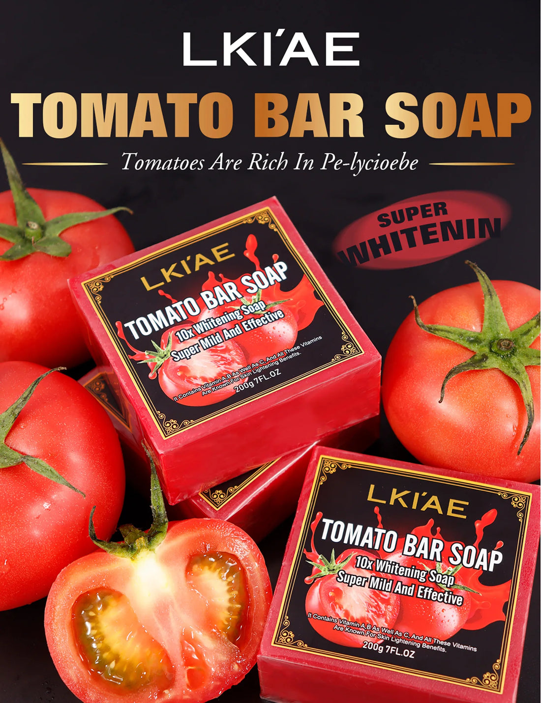 LKIAE Tomato Scented Natural Bar Soap – Face & Body, 200g