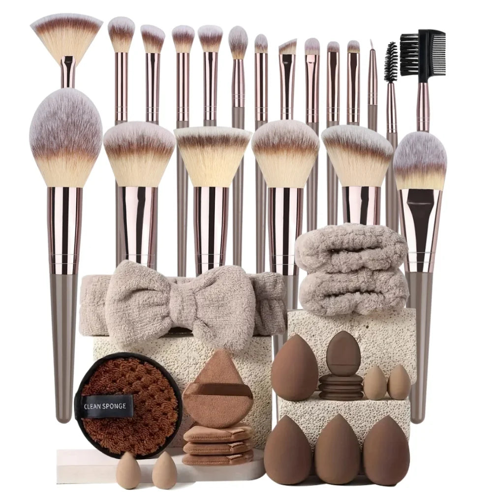 3-20PCS Makeup Brush Set with Storage Box
