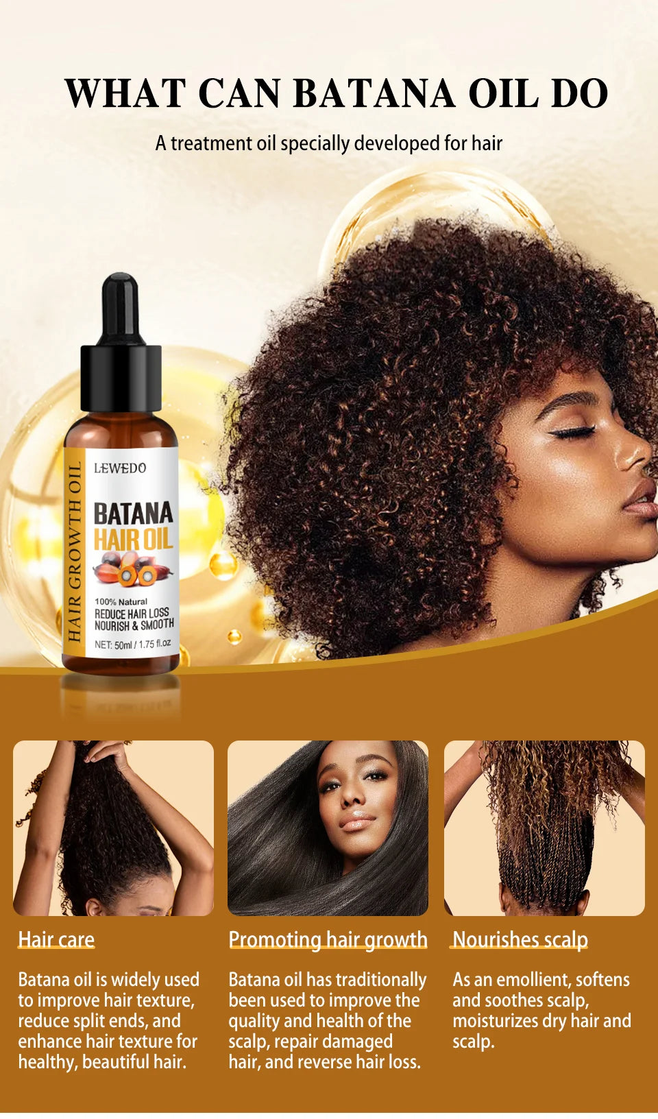 Lewedo Naturals Batana Oil – Fast Hair Growth & Nourishing