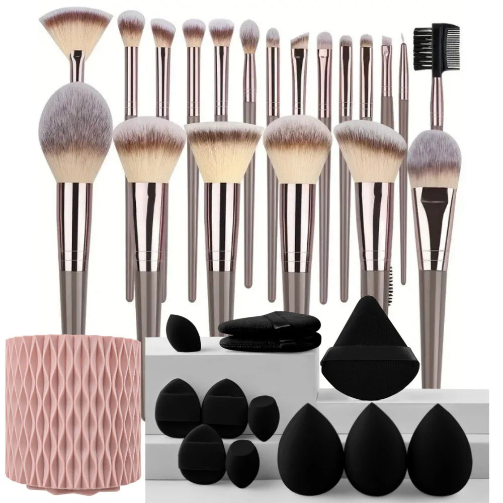 3-20PCS Makeup Brush Set with Storage Box