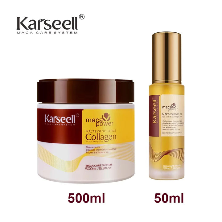Karseell Collagen Hair Mask + Argan Oil Serum – Deep Repair