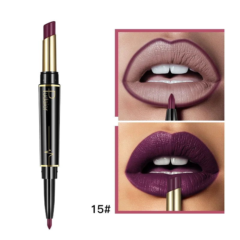 Double-Ended Matte Lip Liner & Lipstick – Nude