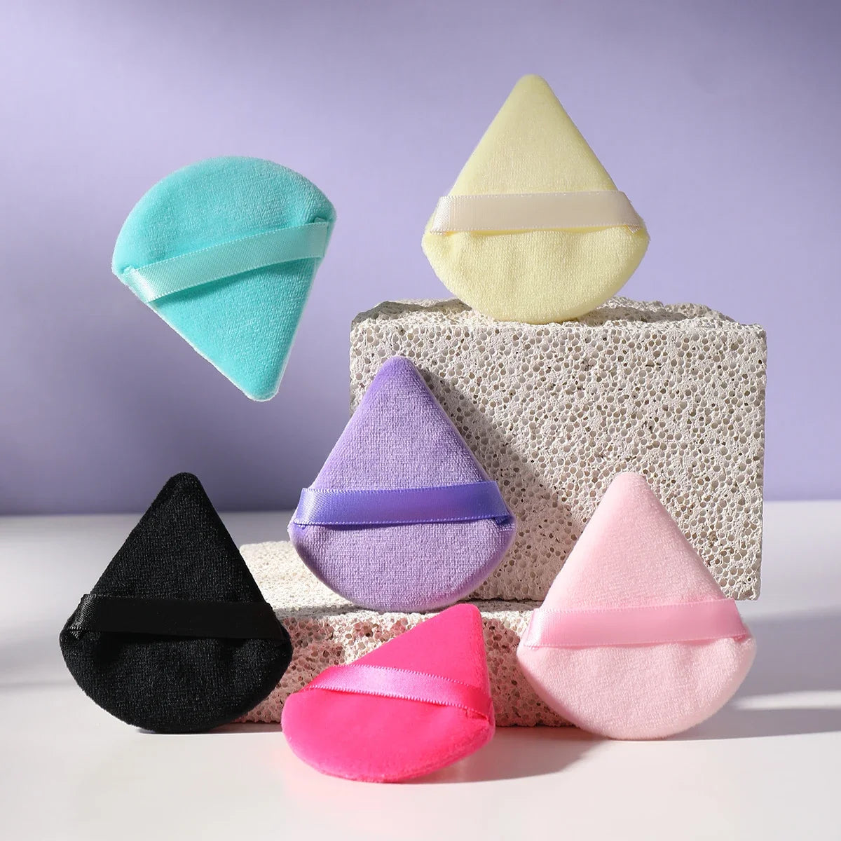 Triangle Velvet Mini Powder Puffs – 10/20PCS