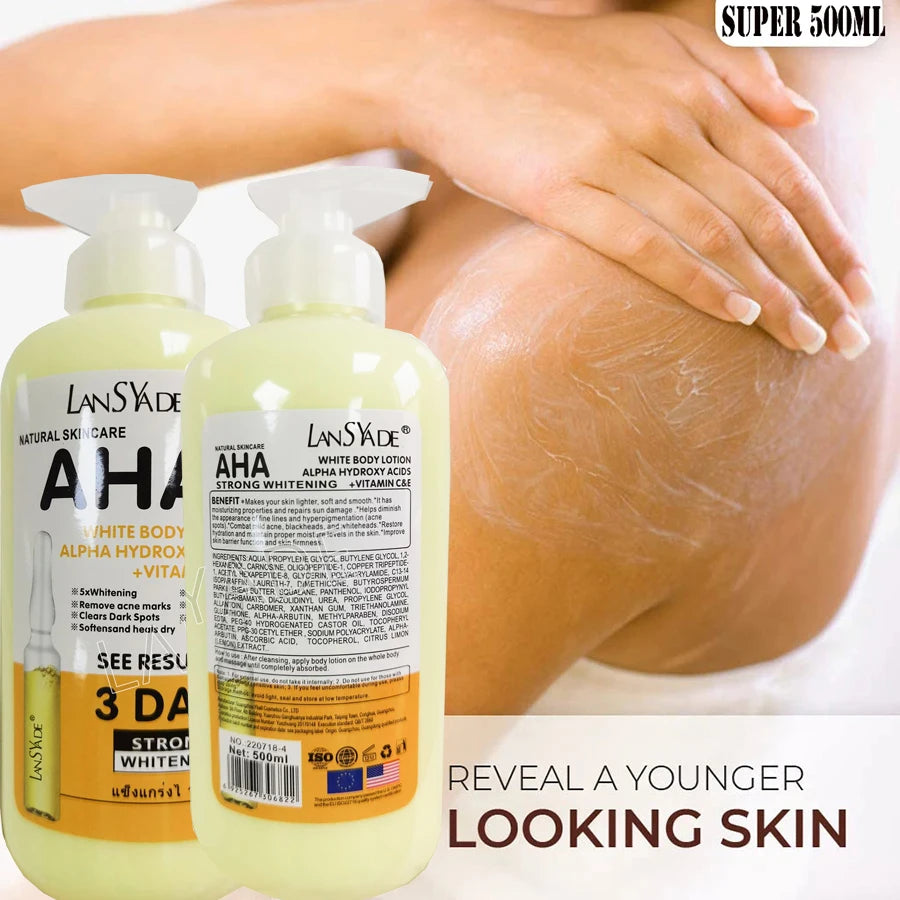 500ml Whitening Body Lotion – AHA + Vitamin C & E