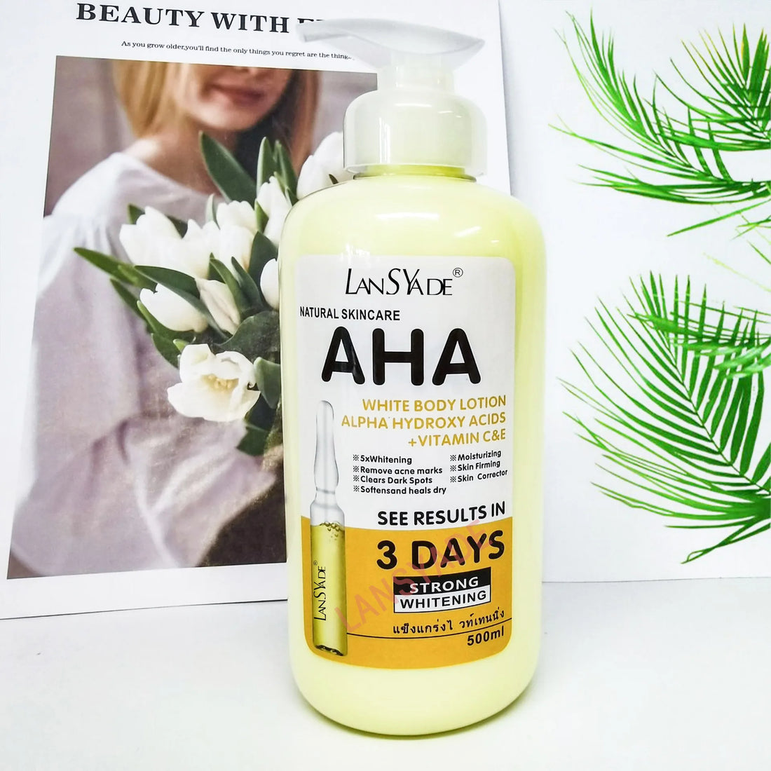 500ml Whitening Body Lotion – AHA + Vitamin C & E