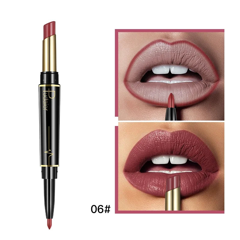 Double-Ended Matte Lip Liner & Lipstick – Nude
