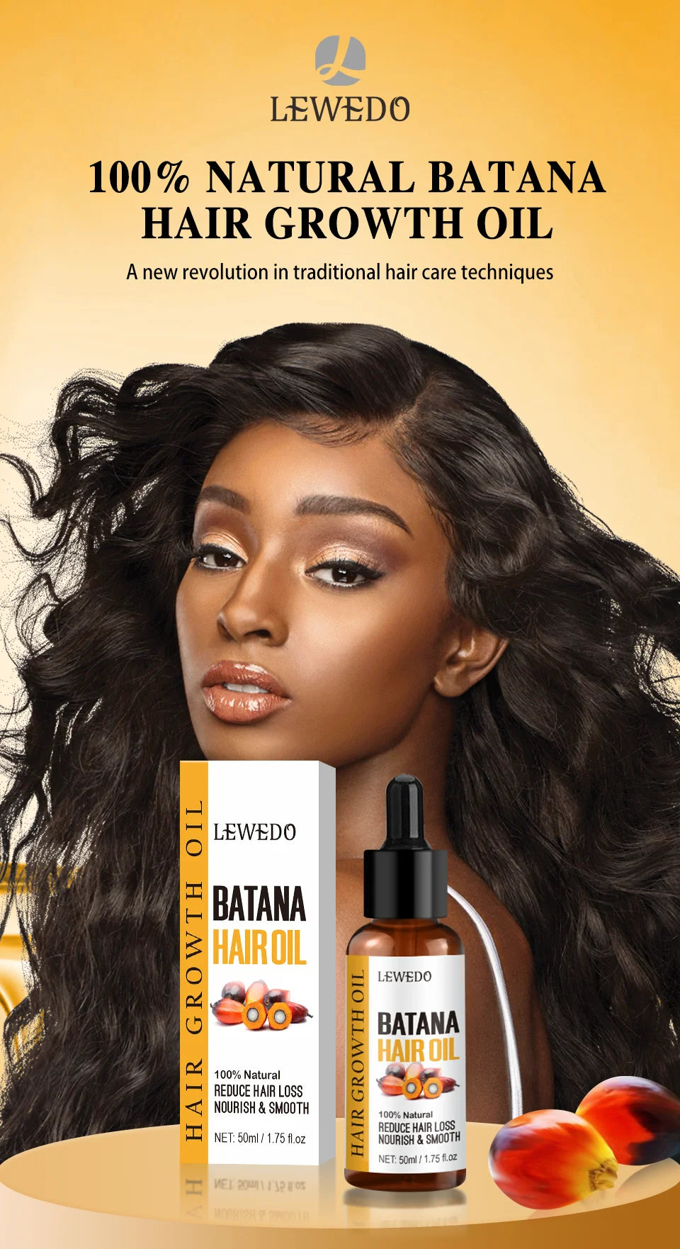 Lewedo Naturals Batana Oil – Fast Hair Growth & Nourishing