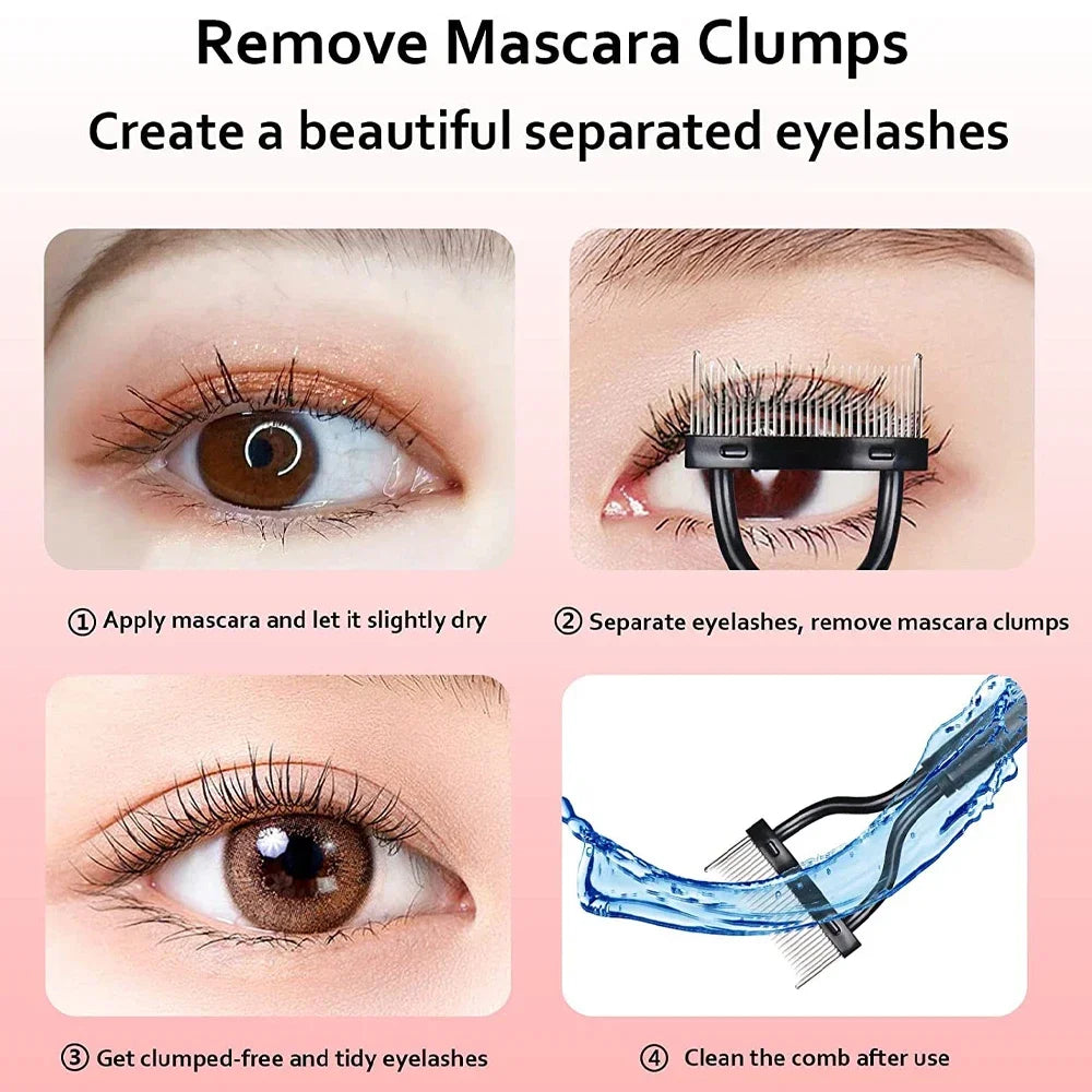 2-in-1 Folding Eyelash Curler & Brush Comb