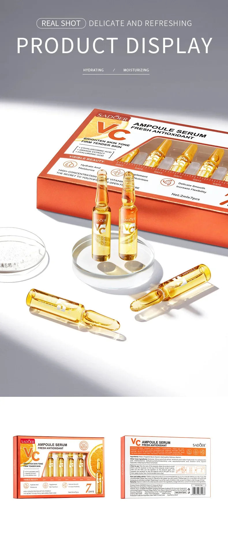 Vitamin C Whitening Face Serum – Dark Spot & Wrinkle Reducer