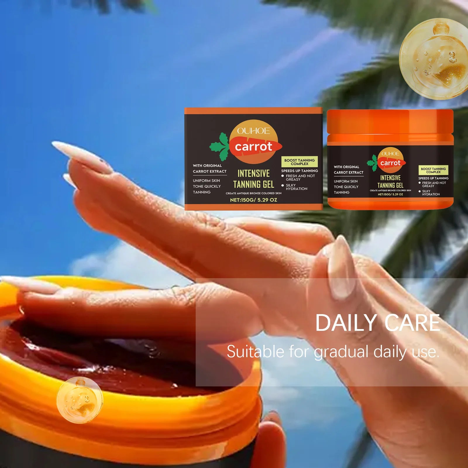 Carrot Tanning Gel – Hydrating Sunless Tan for Face & Body