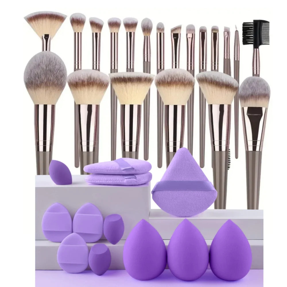 3-20PCS Makeup Brush Set with Storage Box
