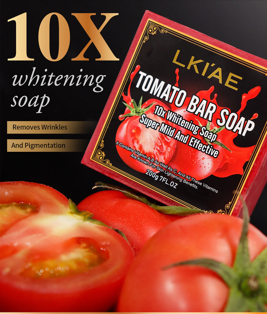 LKIAE Tomato Scented Natural Bar Soap – Face & Body, 200g