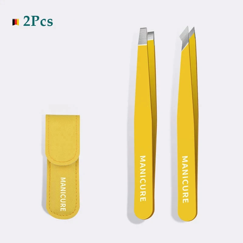 4PCS Colorful Stainless Steel Eyebrow Tweezers