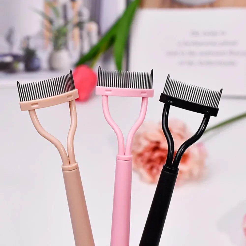 2-in-1 Folding Eyelash Curler & Brush Comb
