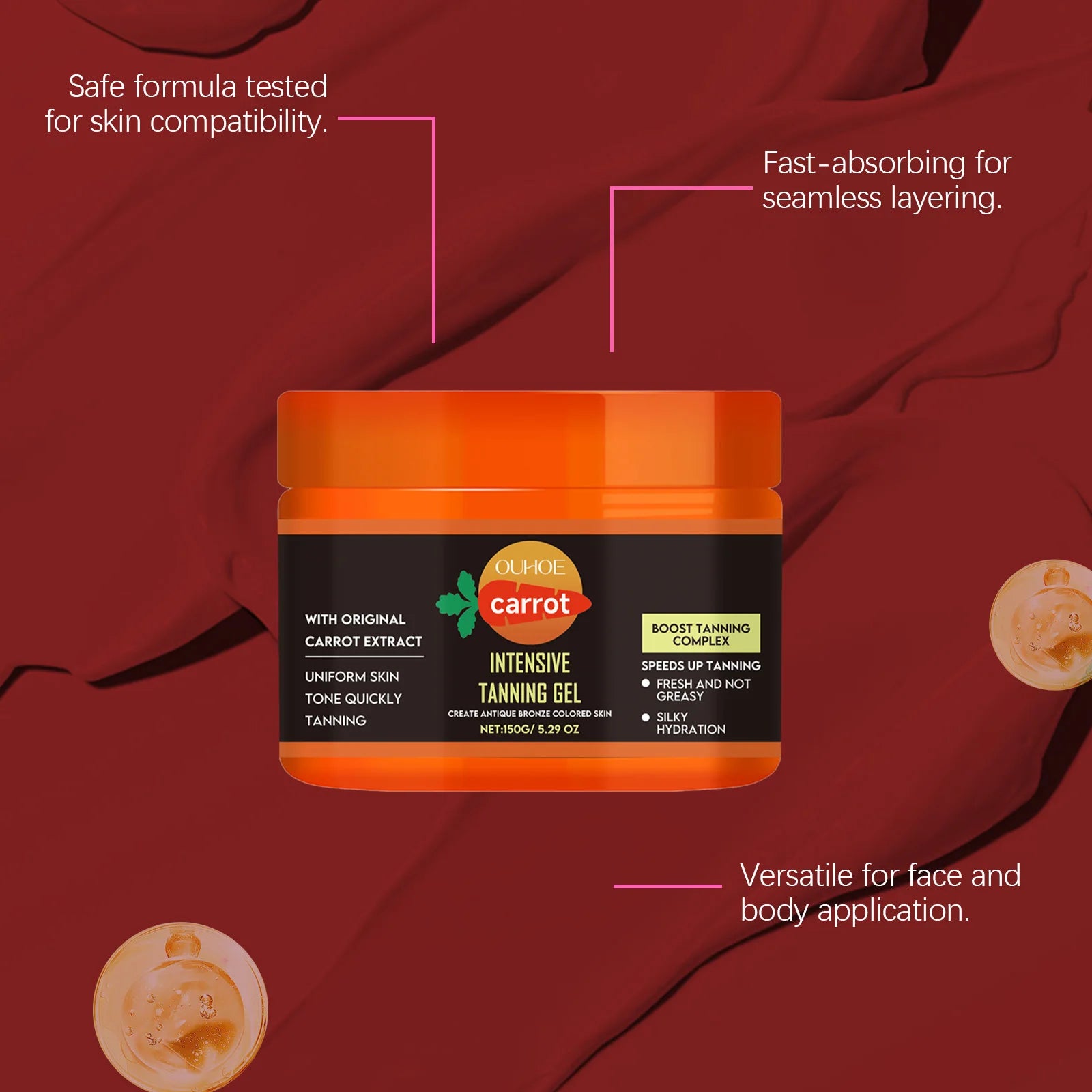Carrot Tanning Gel – Hydrating Sunless Tan for Face & Body