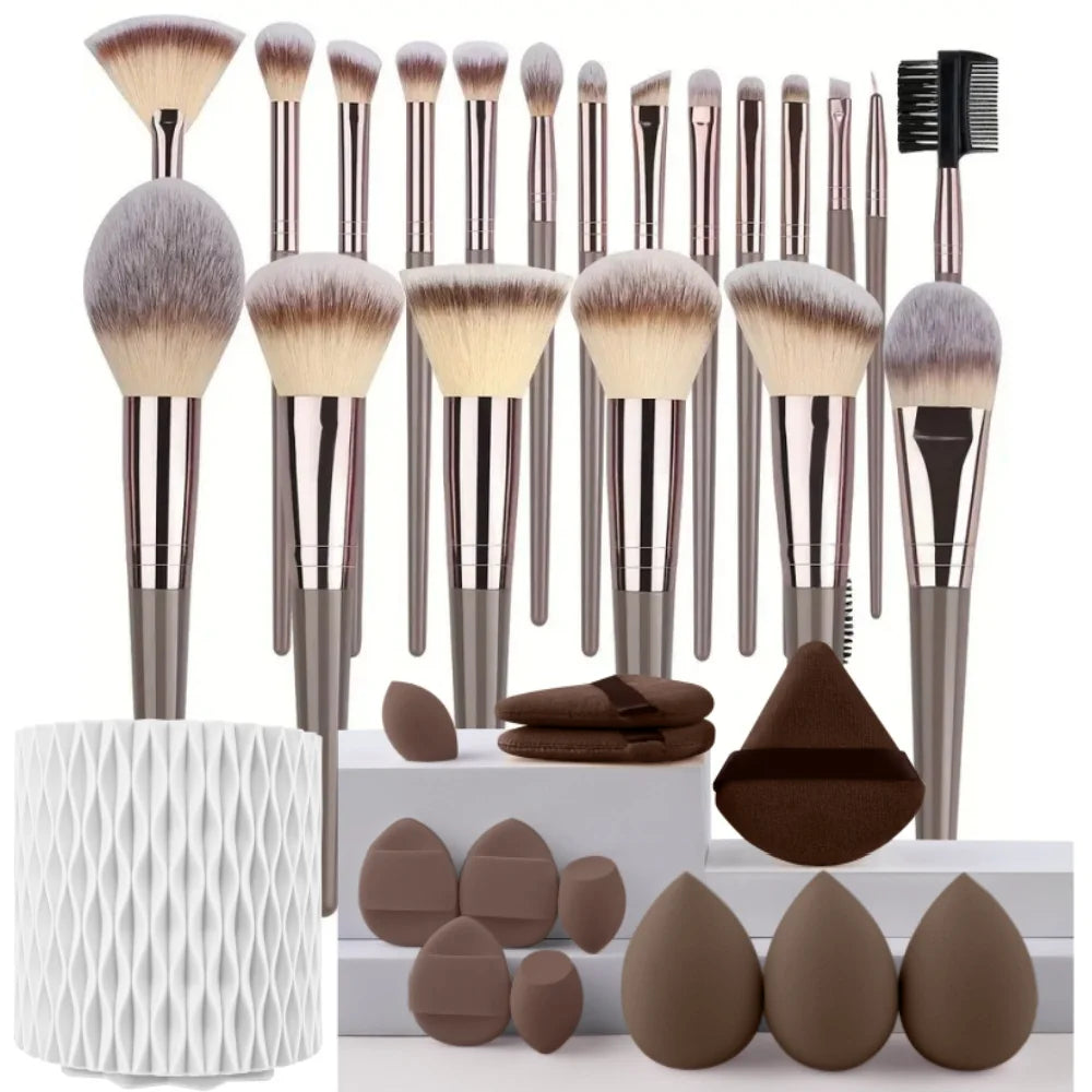 3-20PCS Makeup Brush Set with Storage Box