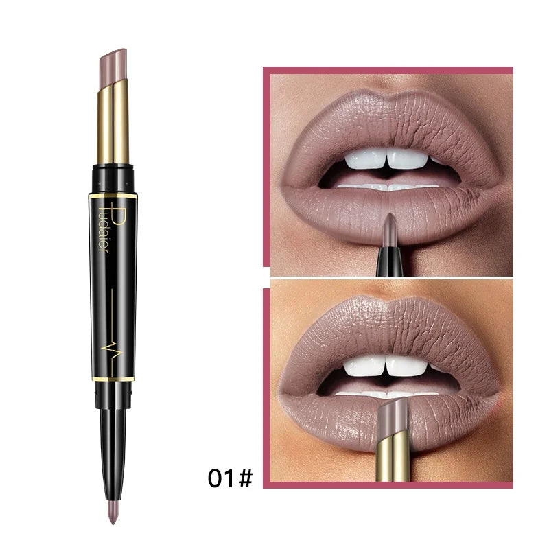 Double-Ended Matte Lip Liner & Lipstick – Nude