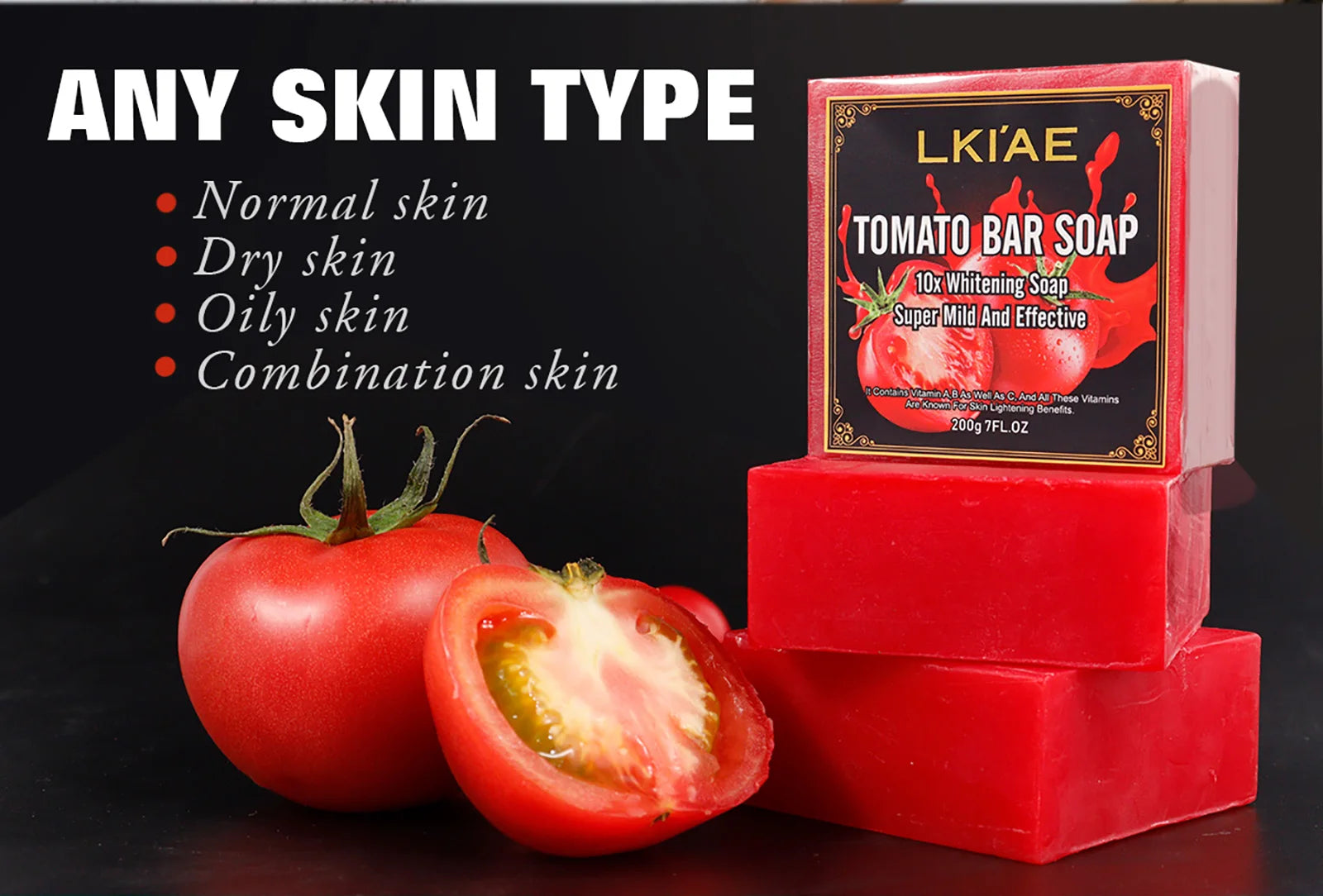 LKIAE Tomato Scented Natural Bar Soap – Face & Body, 200g