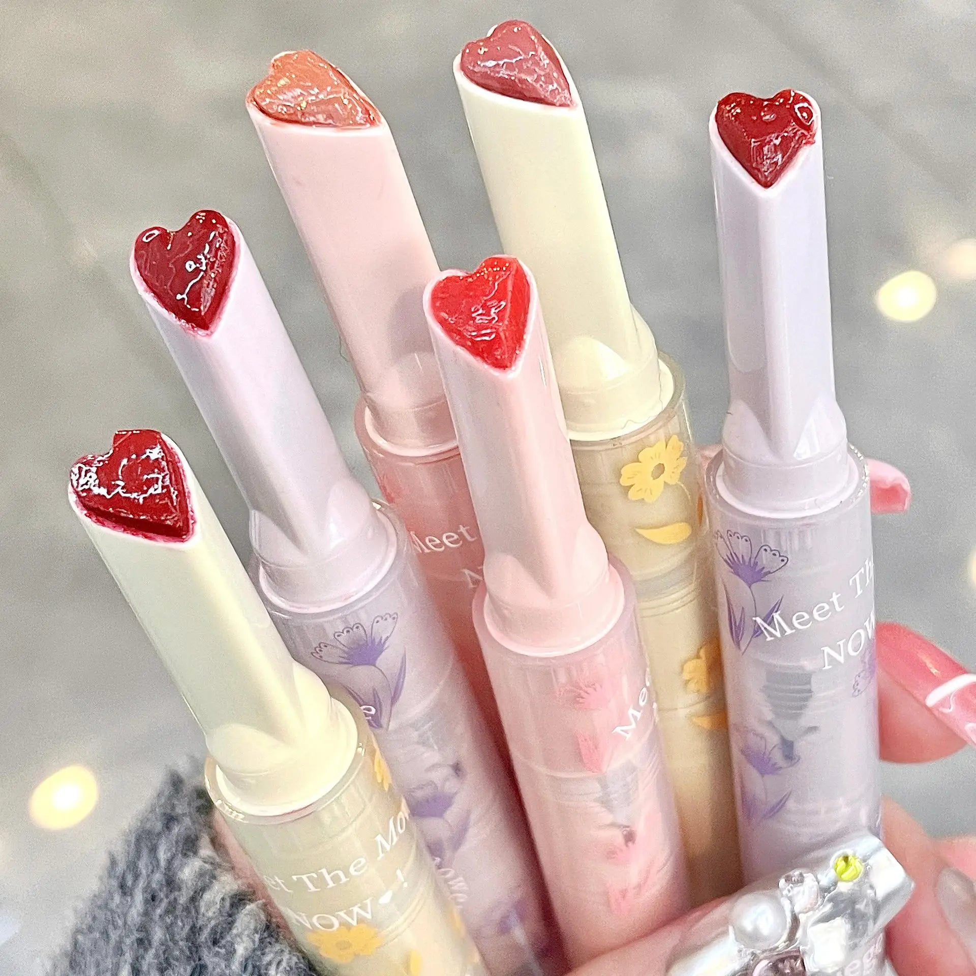 Water-Light Mirror Glitter Lip Glaze – Heart Shape