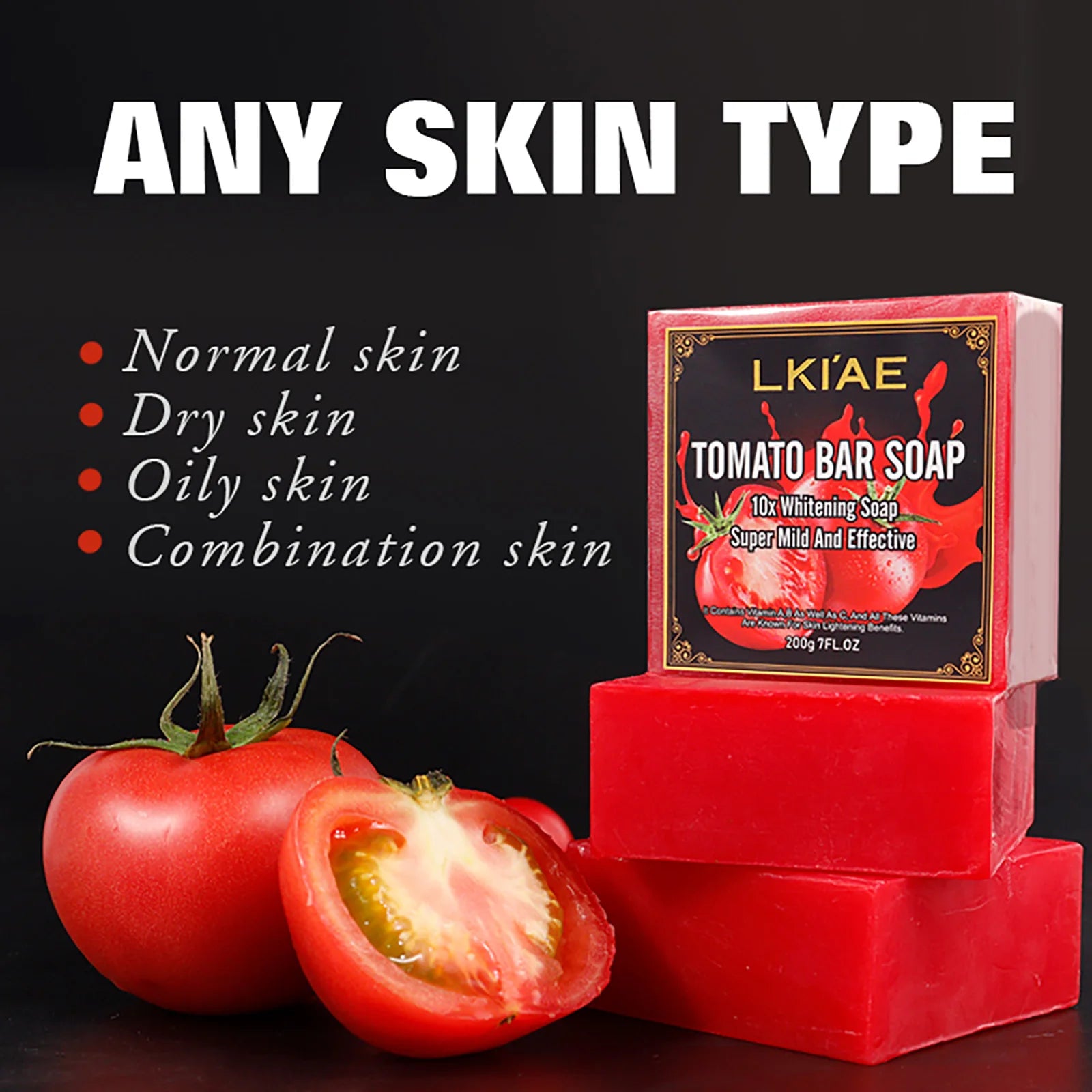 LKIAE Tomato Scented Natural Bar Soap – Face & Body, 200g