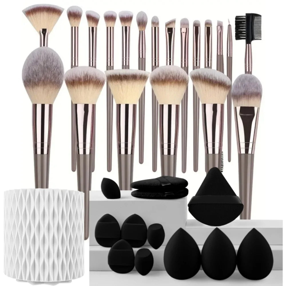 3-20PCS Makeup Brush Set with Storage Box
