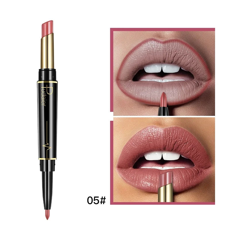 Double-Ended Matte Lip Liner & Lipstick – Nude