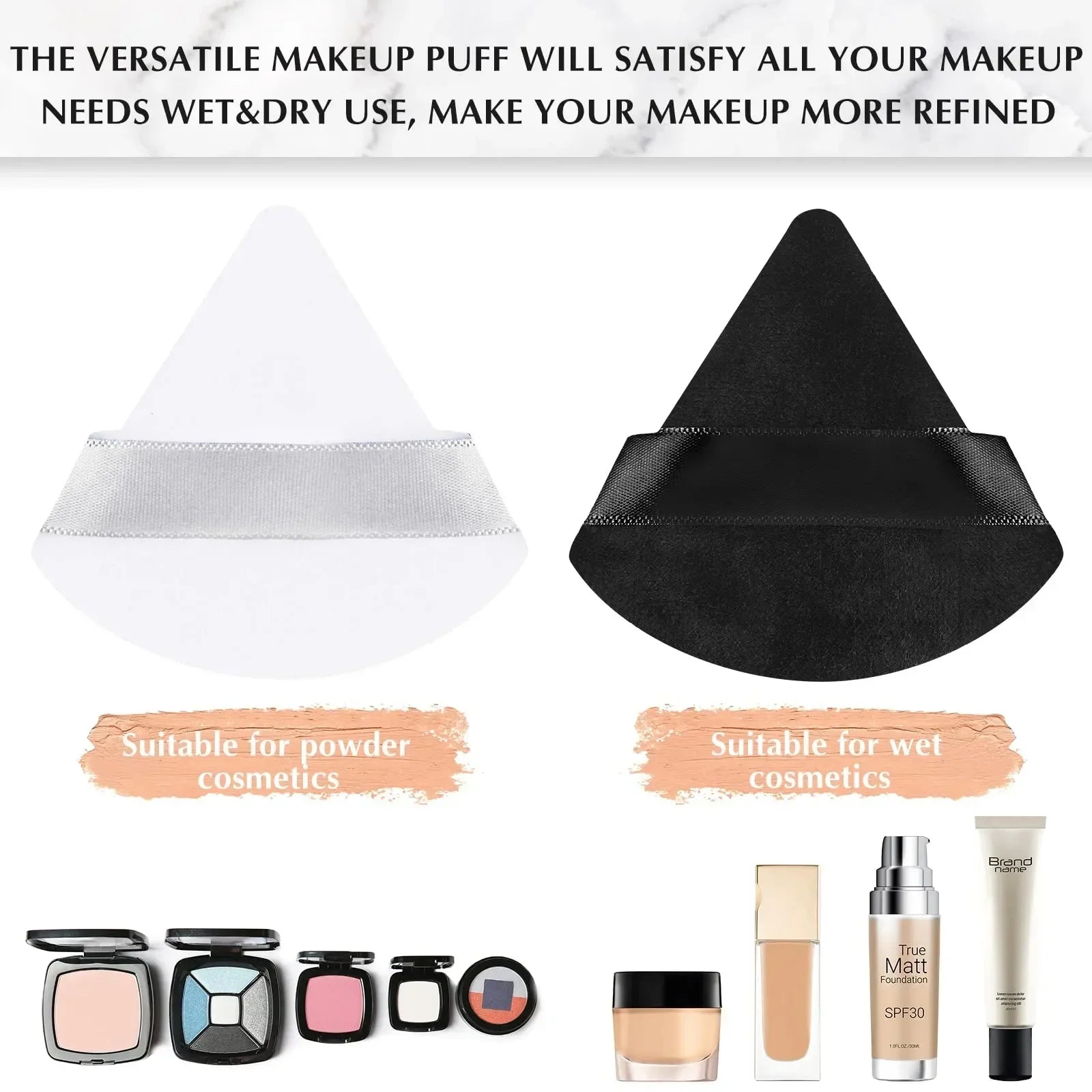 Triangle Velvet Mini Powder Puffs – 10/20PCS