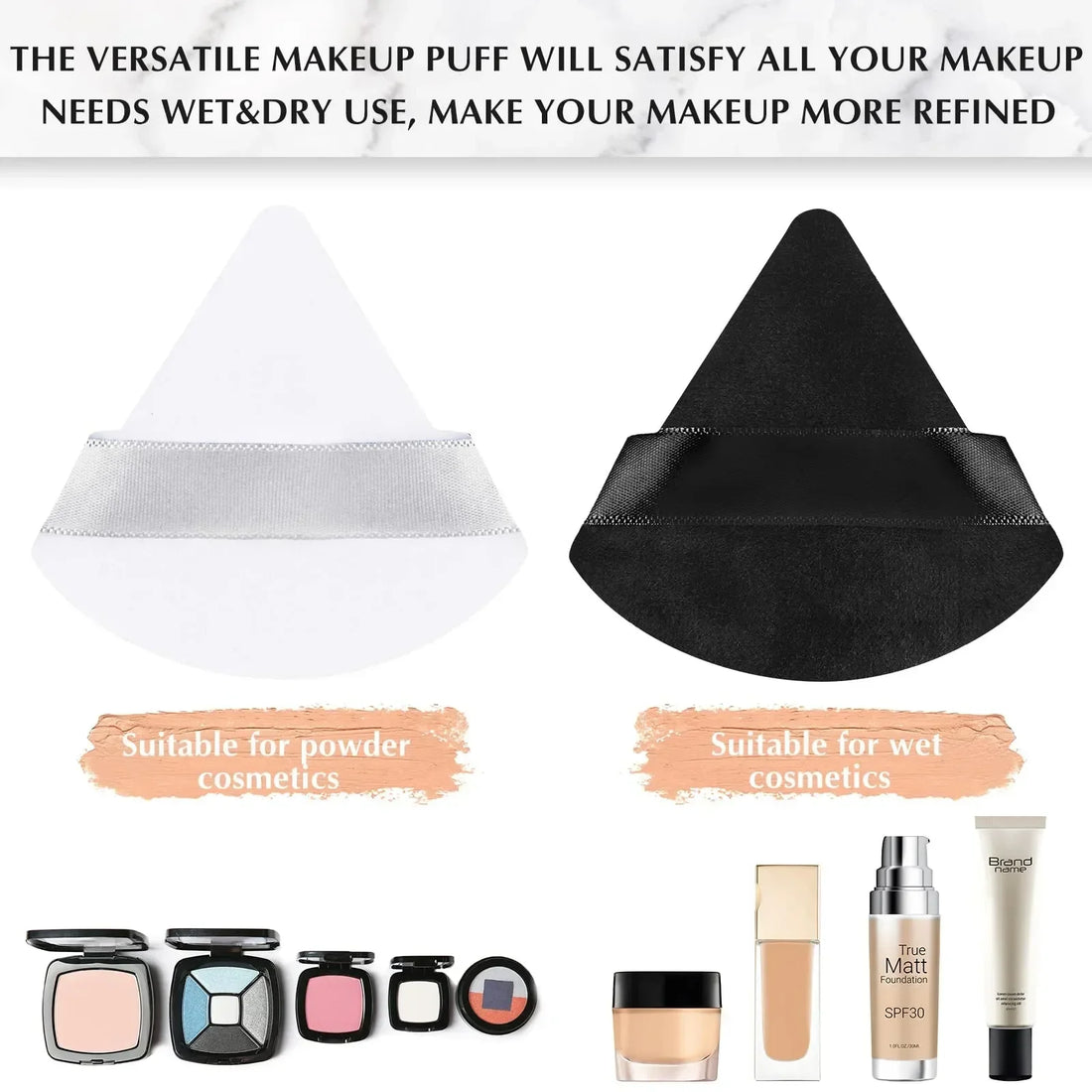 Triangle Velvet Mini Powder Puffs – 10/20PCS
