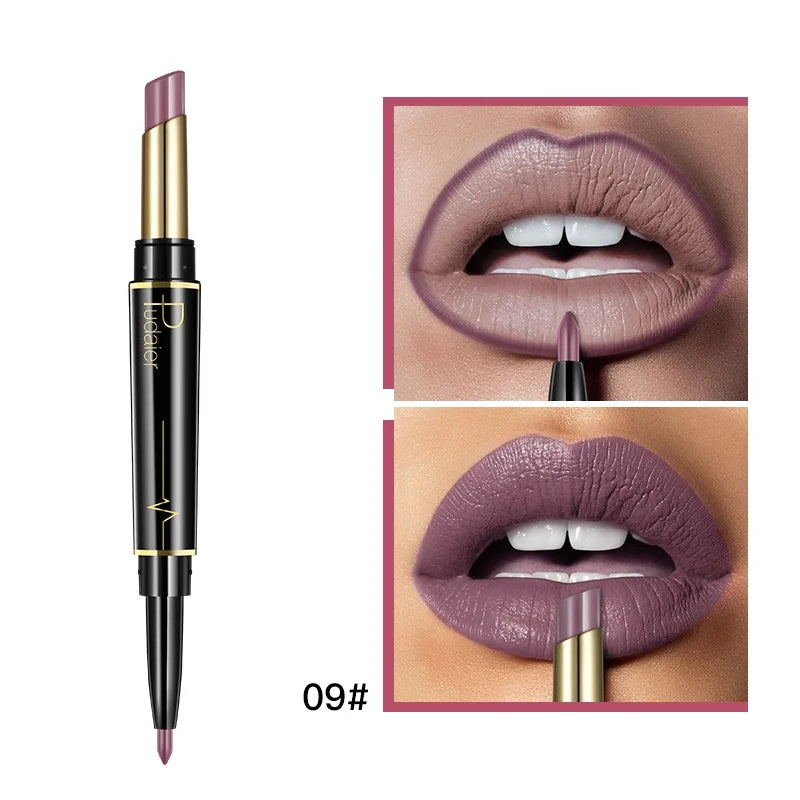 Double-Ended Matte Lip Liner & Lipstick – Nude