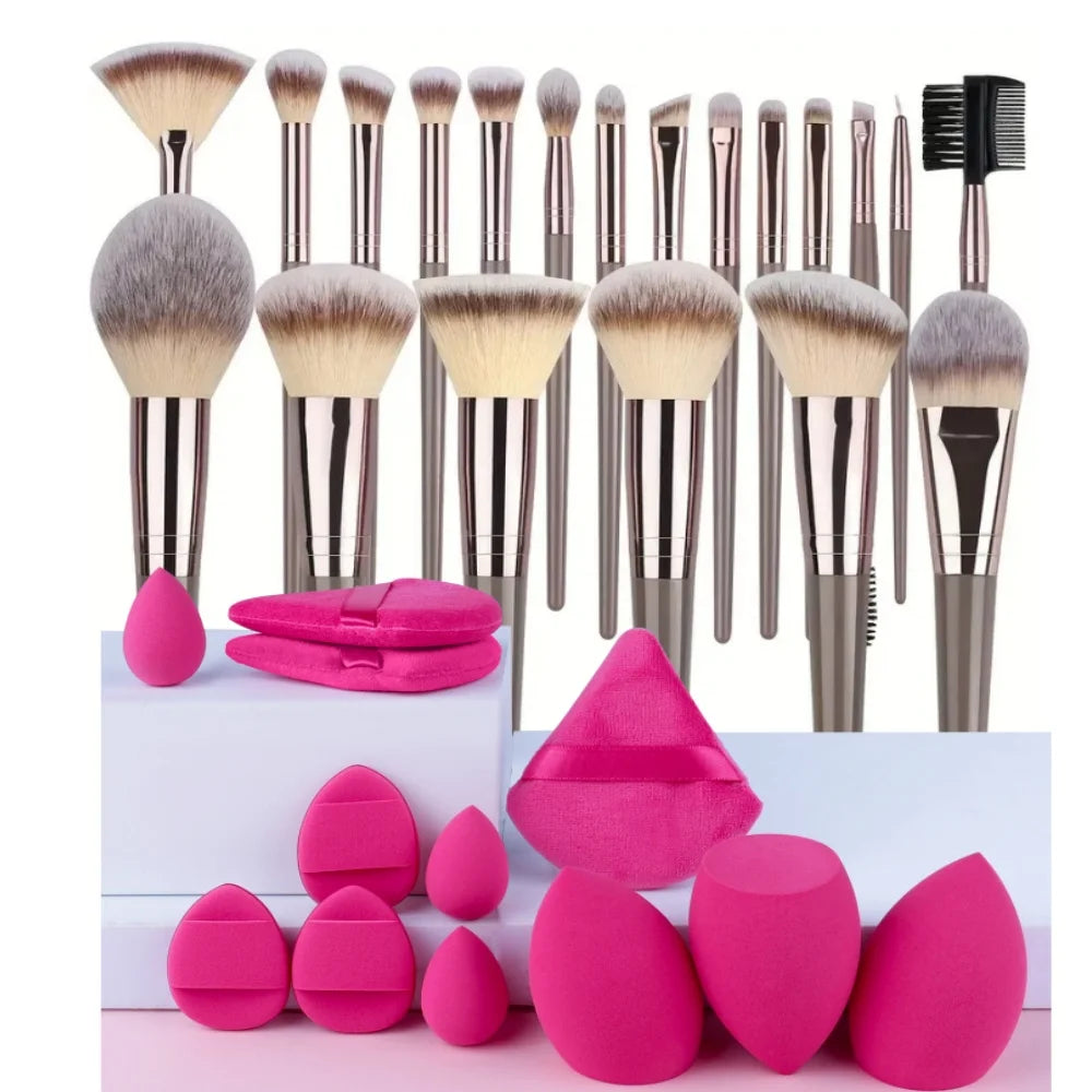 3-20PCS Makeup Brush Set with Storage Box