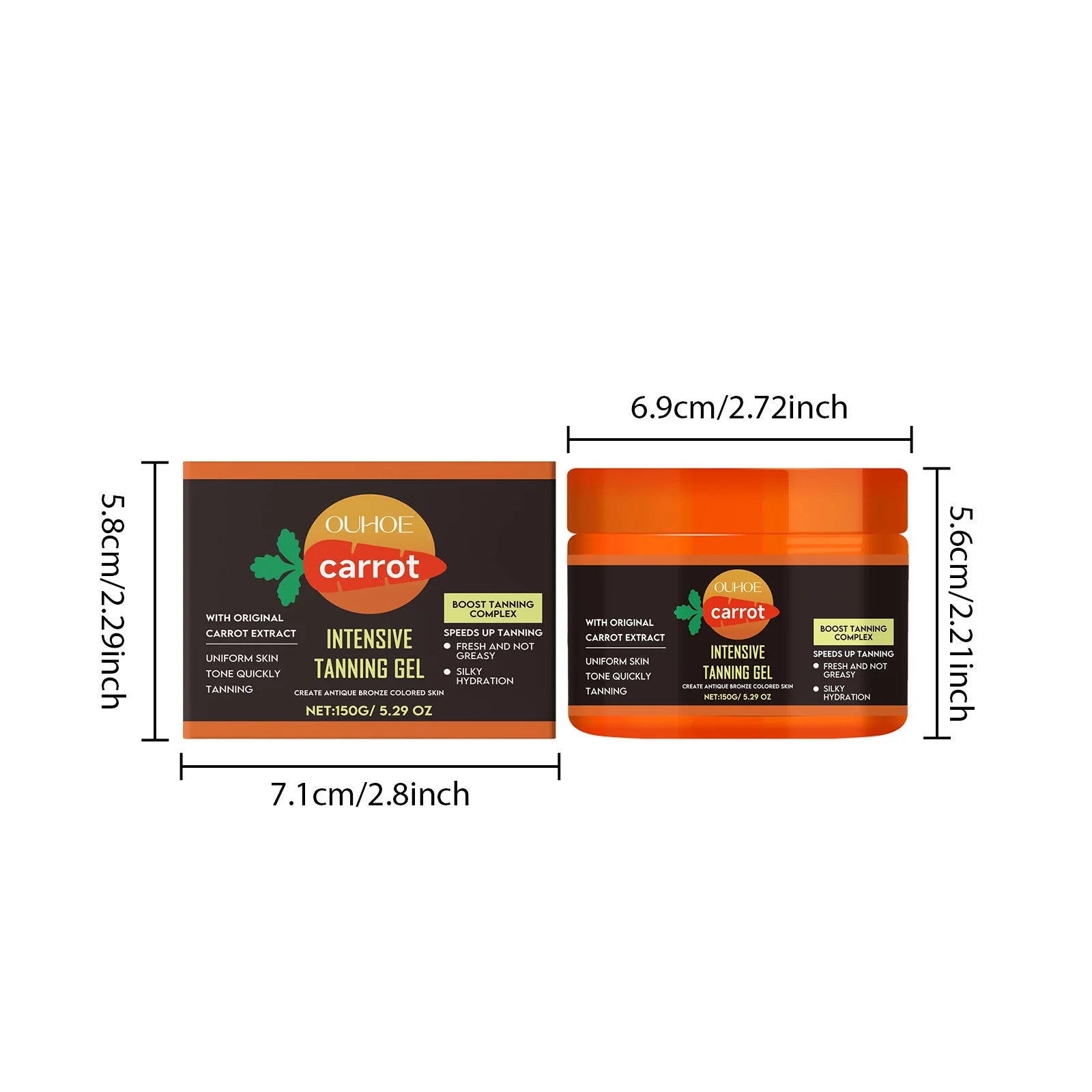 Carrot Tanning Gel – Hydrating Sunless Tan for Face & Body