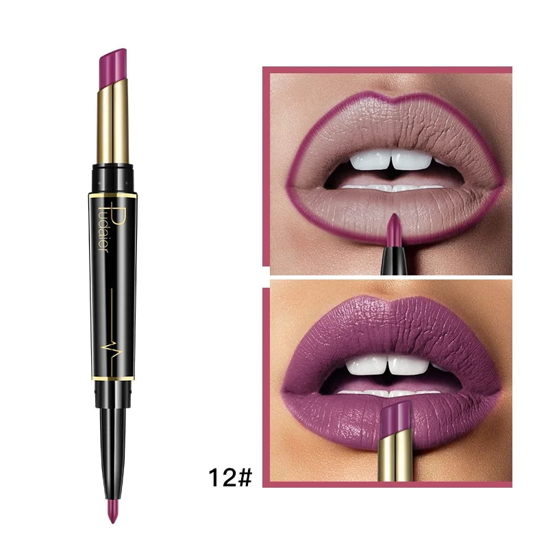 Double-Ended Matte Lip Liner & Lipstick – Nude