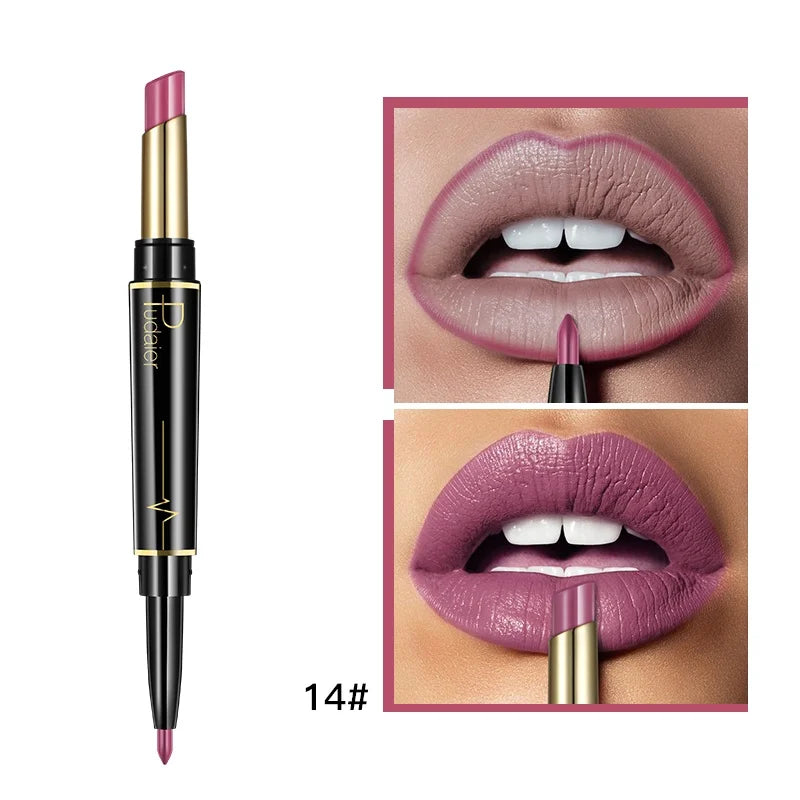 Double-Ended Matte Lip Liner & Lipstick – Nude