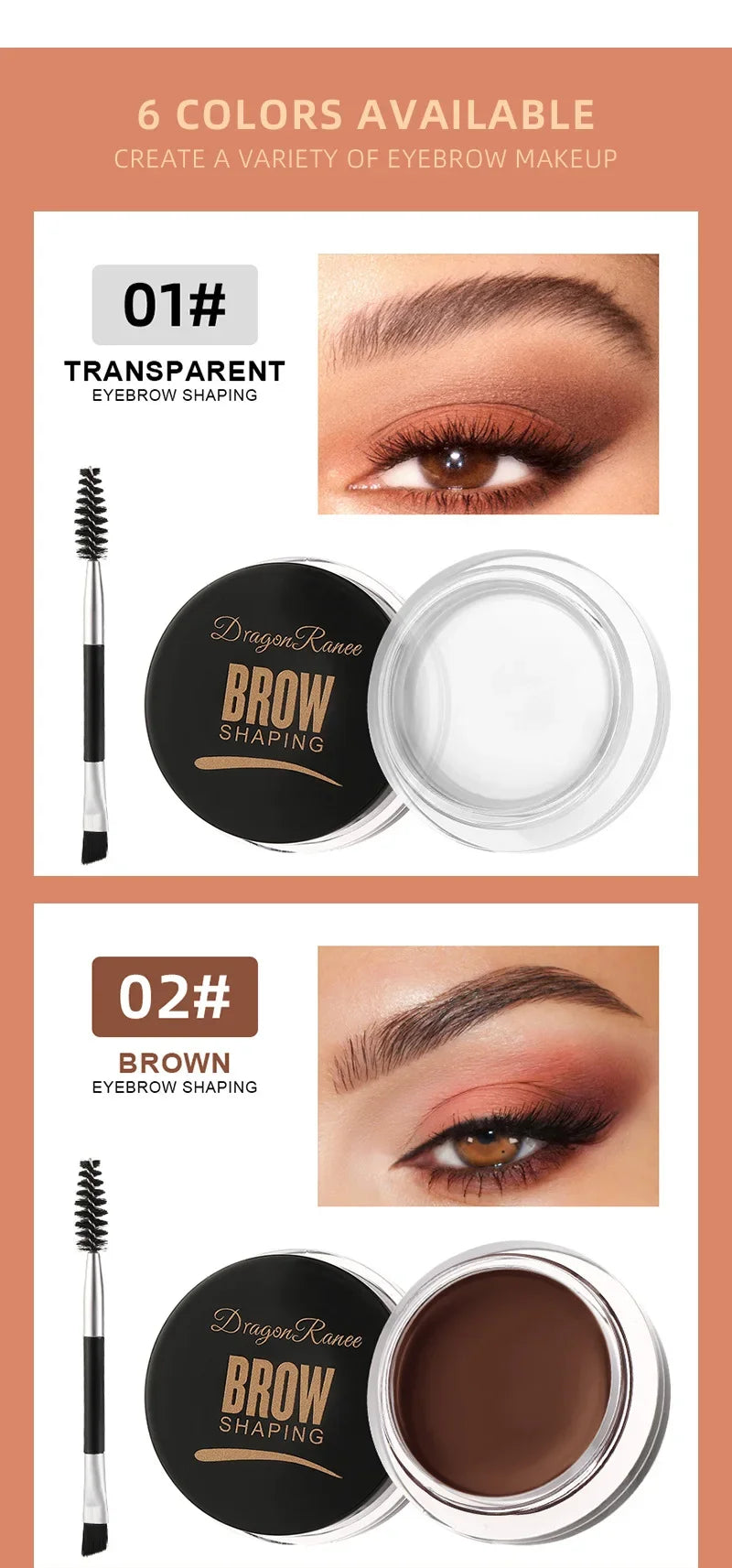 3D Matte Eyebrow Cream – Brown & Black