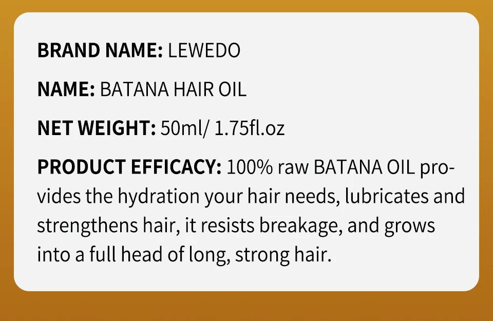 Lewedo Naturals Batana Oil – Fast Hair Growth & Nourishing
